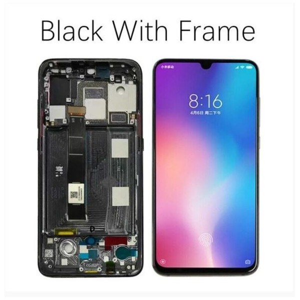 Pantalla con MARCO Xiaomi Mi9 OLED  NEGRO (LCD/display + digitalizador/táctil) 