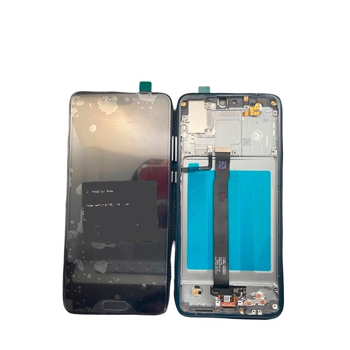 Pantalla con MARCO plata Huawei P20 AZUL OLED con fingerprint  PREMIUM (LCD/display + digitalizador/táctil) 