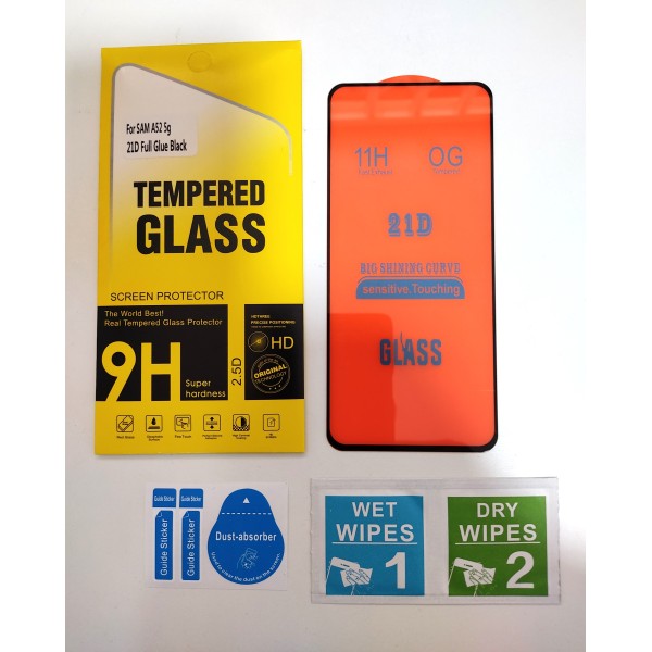 Cristal templado 3D 5D Samsung Galaxy A52 5G protector pantalla 21D