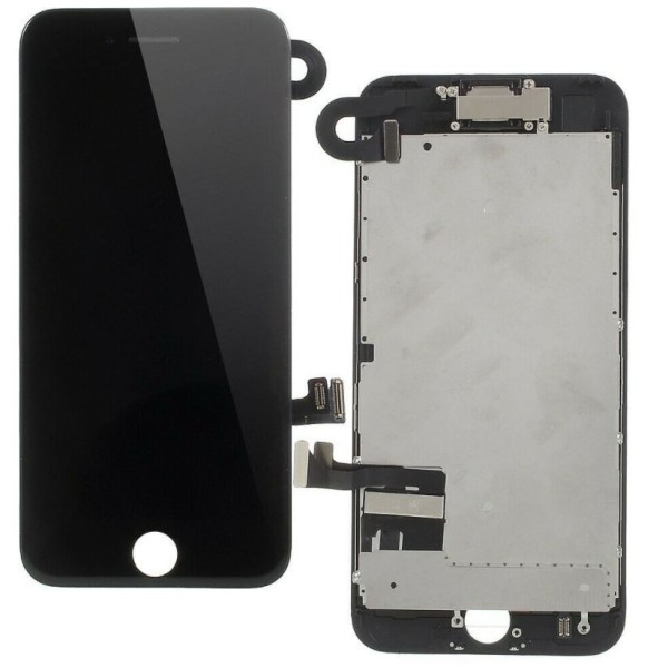 Pantalla iPhone 7 PLUS FULL SET NEGRA (con componentes) (incluye Botón Home + Altavoz + Cámara frontal)  (LCD + táctil) 