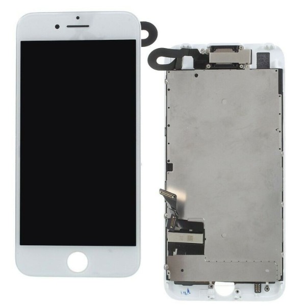 Pantalla iPhone 7 PLUS FULL SET BLANCA (con componentes) (incluye Botón Home + Altavoz + Cámara frontal)  (LCD + táctil) 