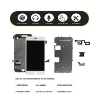 Pantalla iPhone 8 FULL SET NEGRA con componentes (incluye Botón Home + Altavoz + Cámara frontal)  (LCD + táctil) 
