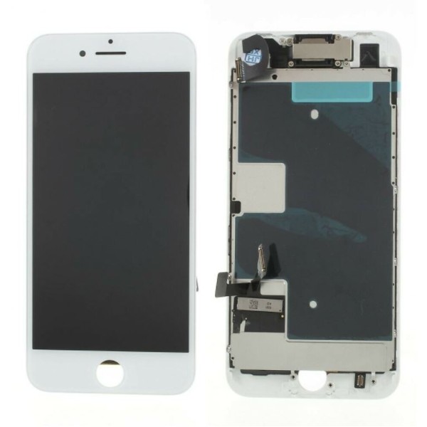 Pantalla iPhone 8 FULL SET BLANCA con componentes (incluye Botón Home + Altavoz + Cámara frontal)  (LCD + táctil) 