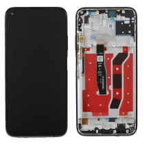 Pantalla con MARCO Huawei P40 LITE Nova 6SE NEGRO calidad PREMIUM (LCD/display + digitalizador/táctil)