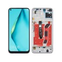 Pantalla con MARCO Huawei P40 LITE Nova 6SE PLATA calidad PREMIUM (LCD/display + digitalizador/táctil)