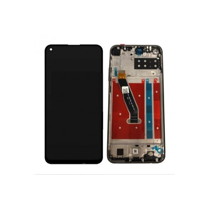 Pantalla con MARCO Huawei P40 Lite 5G Nova 7SE Nova 7i NEGRO PREMIUM (LCD/display + digitalizador/táctil)