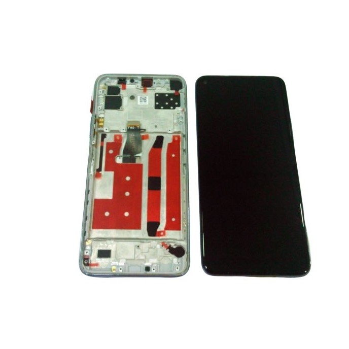 Pantalla con MARCO Huawei P40 Lite 5G Nova 7SE Nova 7i PLATA PREMIUM (LCD/display + digitalizador/táctil)