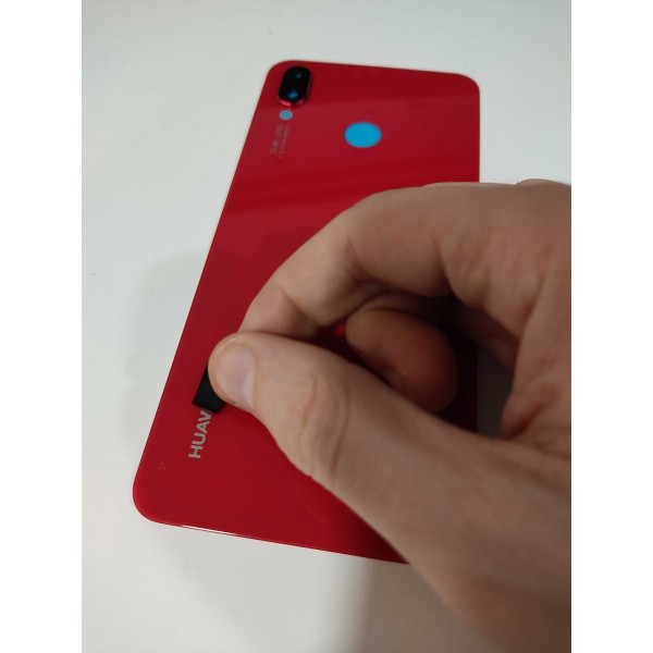 Tapa trasera Huawei P smart PLUS Nova 3i ROJA CON LENTE back cover tapa cubre bateria  PREMIUM