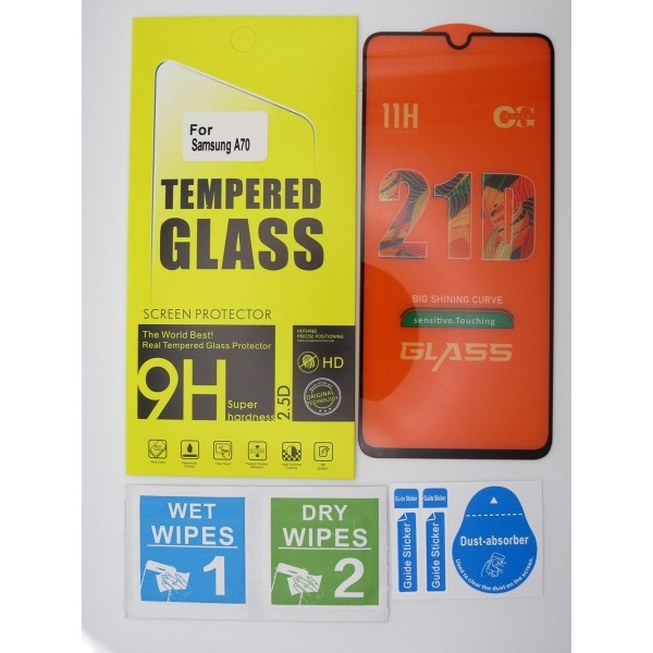 Cristal templado 3D 5D Samsung A70 protector pantalla 21D