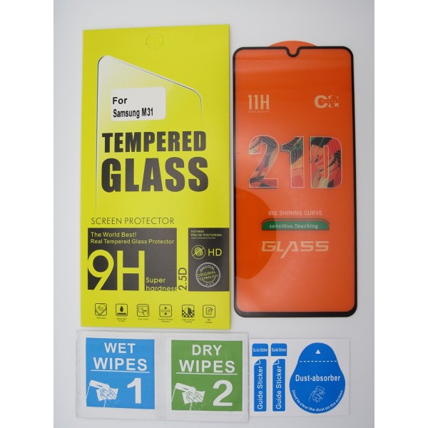 Cristal templado 3D 5D Samsung M31 protector pantalla 21D