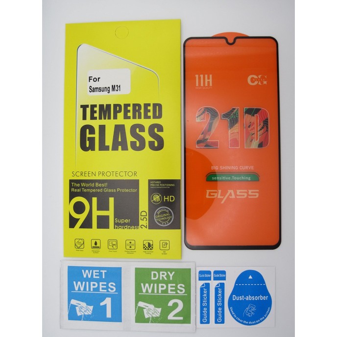 Cristal templado 3D 5D Samsung M31 protector pantalla 21D
