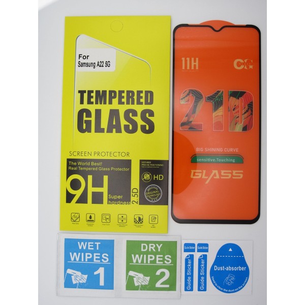 Cristal templado 3D 5D Samsung Galaxy A22 5G protector pantalla 21D