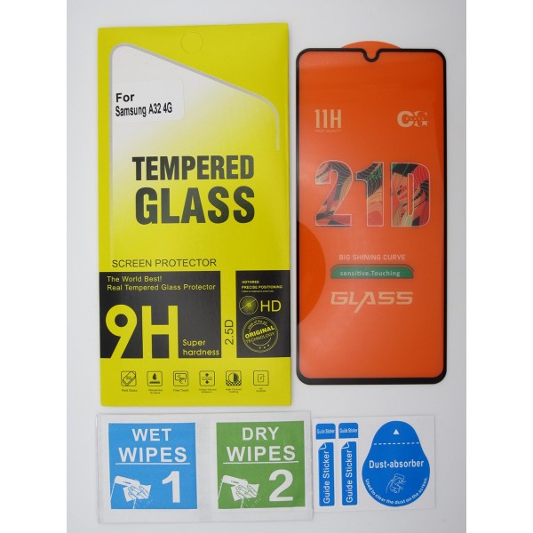 Cristal templado 3D 5D Samsung Galaxy A32 4G protector pantalla 21D