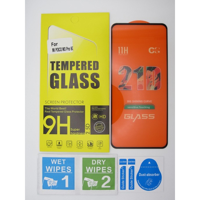 Cristal templado 3D 5D Xiaomi POCO M3 Pro 5G protector pantalla 21D
