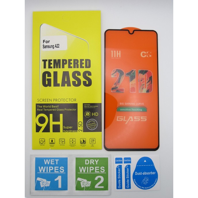Cristal templado 3D 5D Samsung Galaxy A22 protector pantalla 21D
