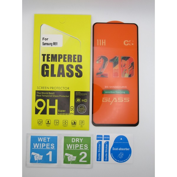 Cristal templado 3D 5D Samsung Galaxy M51 protector pantalla 21D