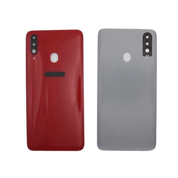 Tapa trasera Samsung A20S A207 ROJA CON LENTE cubre bateria back cover
