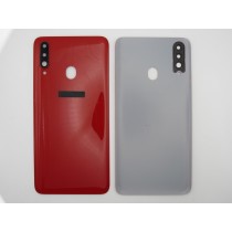 Tapa trasera Samsung A20S A207 ROJA CON LENTE cubre bateria back cover