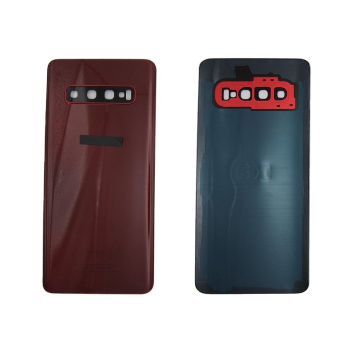 Tapa trasera Samsung S10 G973F ROJA CON LENTE back cover tapa cubre batería
