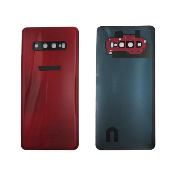Tapa trasera Samsung S10 PLUS G975 ROJA CON LENTE back cover tapa cubre batería
