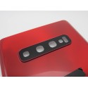 Tapa trasera Samsung S10 PLUS G975 ROJA CON LENTE back cover tapa cubre batería